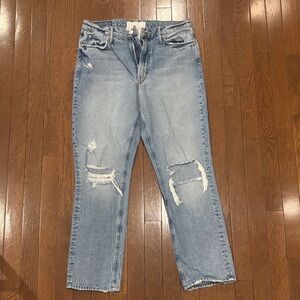 MOTHER Light Blue Distressed Boyfriend Jeans